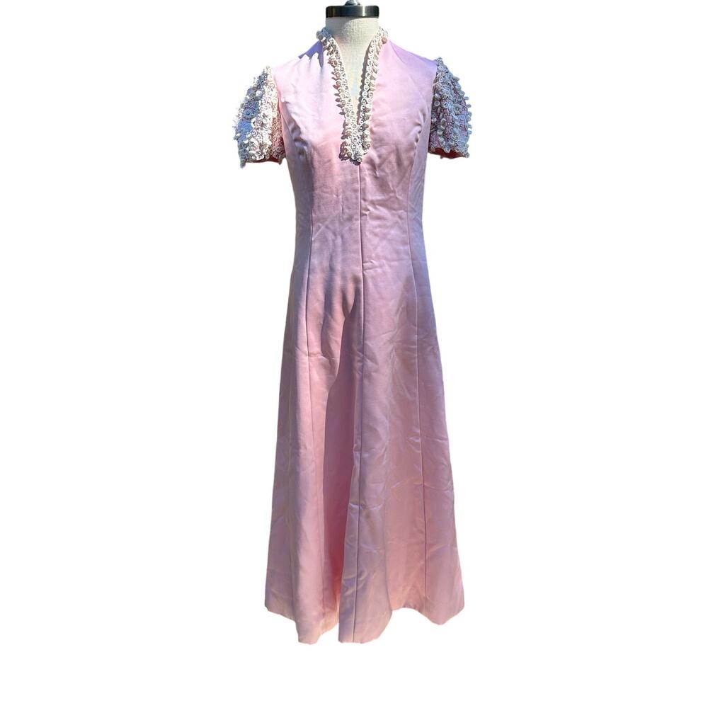 Vintage Lillie Rubin Victoria Royal Ltd Beaded Dress Womens 8 Pink Formal